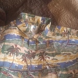 nwot mens kahala hawaiian islands short sleeve button down shirt